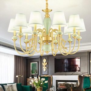 Đèn chùm đồng đá - M01